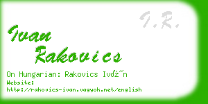 ivan rakovics business card